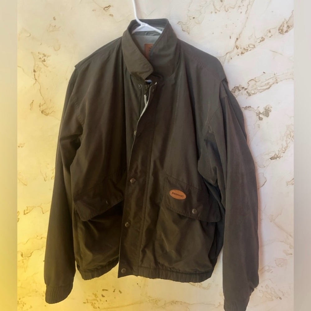 Browning Heavyweight Fleece Lined Coat Men’s Size Large Olive Green Warm EC 🦆
